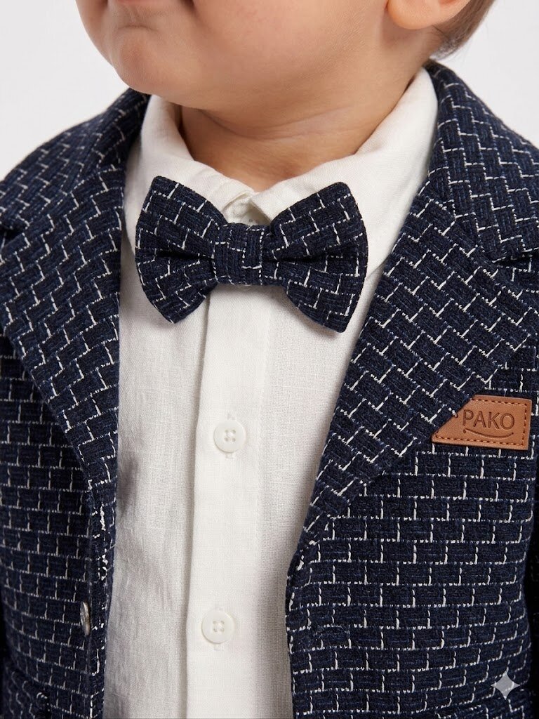 Pamuklu Ceketli Papyonlu Erkek Bebek 4'lü Takım