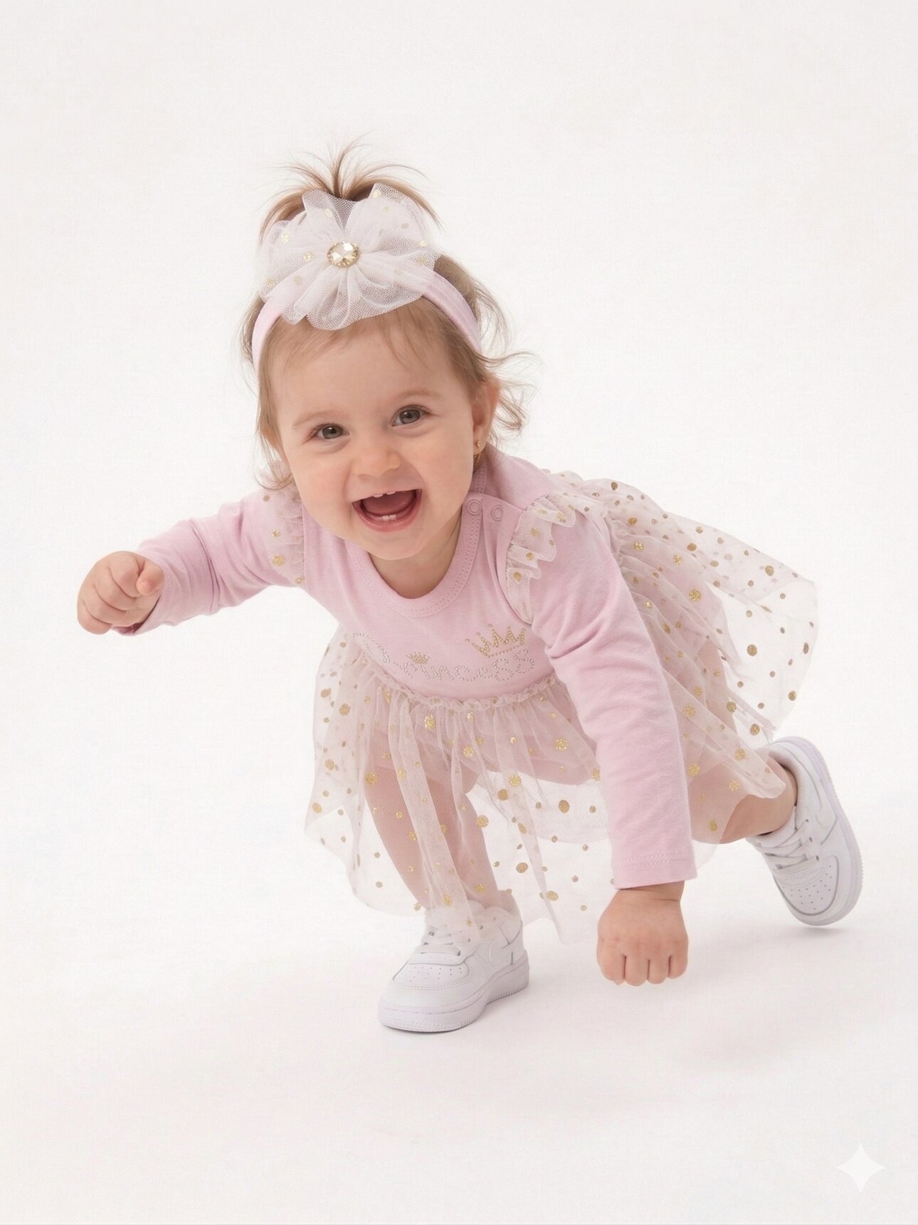 Pamuklu Prenses İşlemeli Dantelli Kız Bebek Elbise