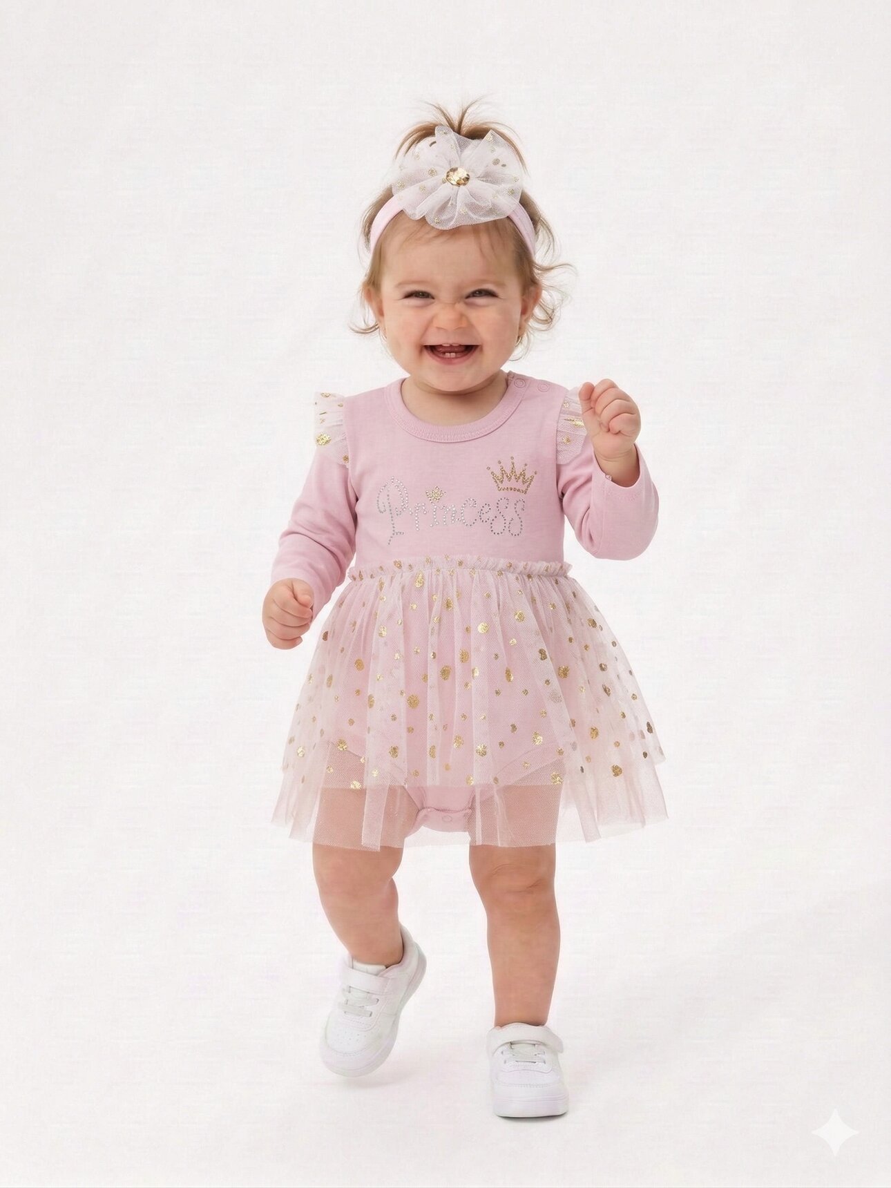 Pamuklu Prenses İşlemeli Dantelli Kız Bebek Elbise