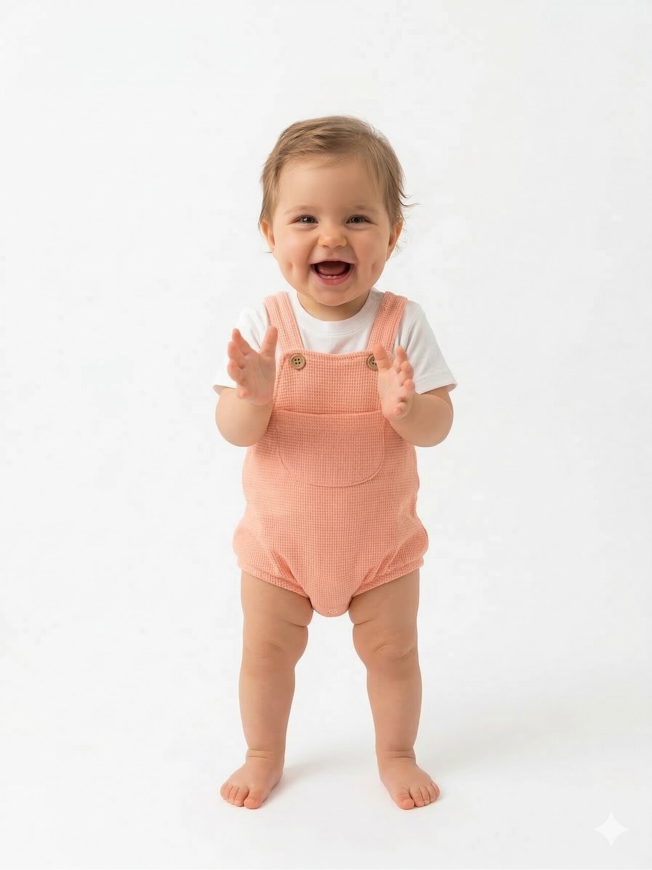 Pamuklu Kulaklı Askılı 2li Kız Bebek Takım