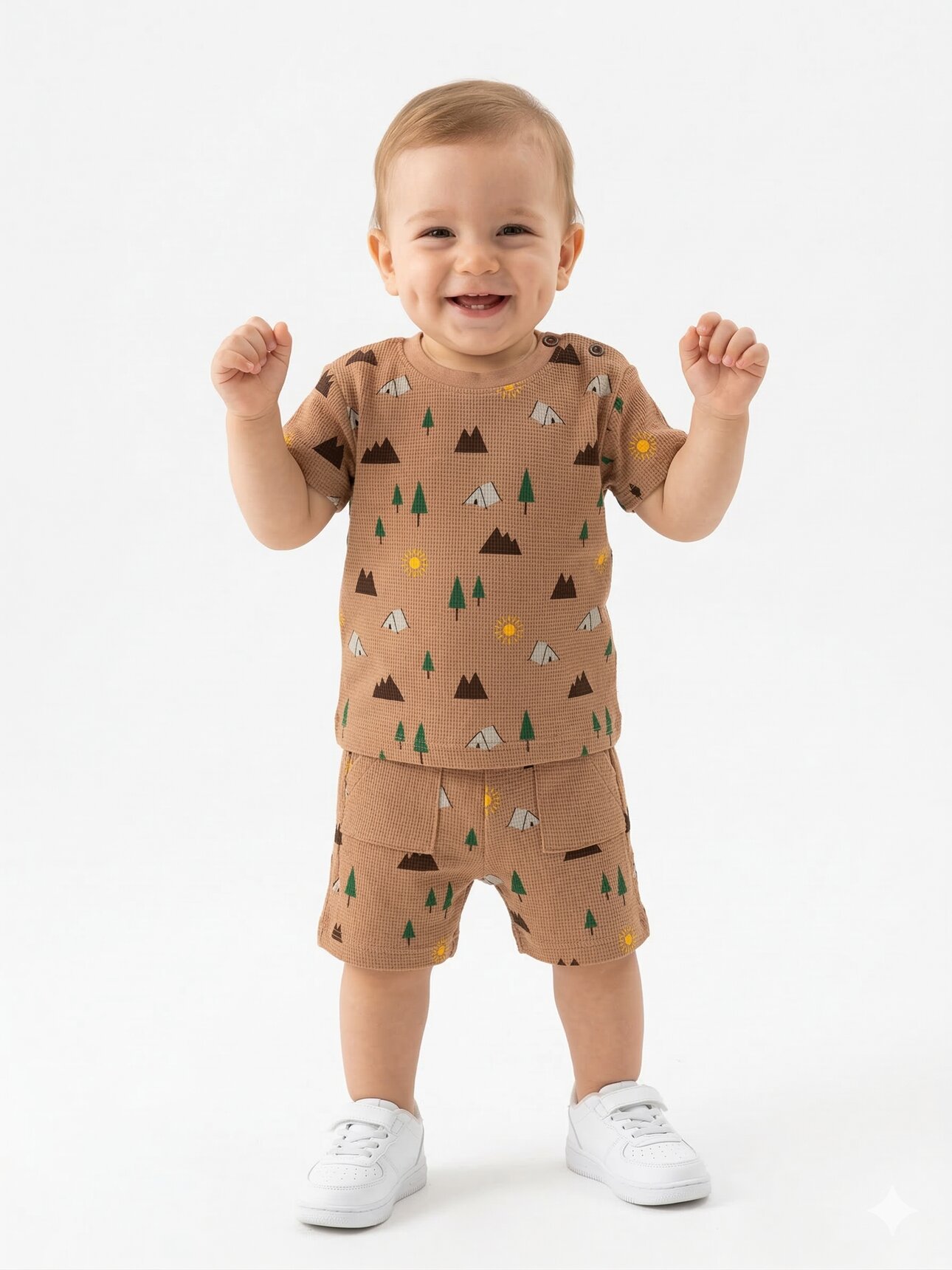 Organik Pamuk Doğa Temalı Erkek Bebek 2li Takım
