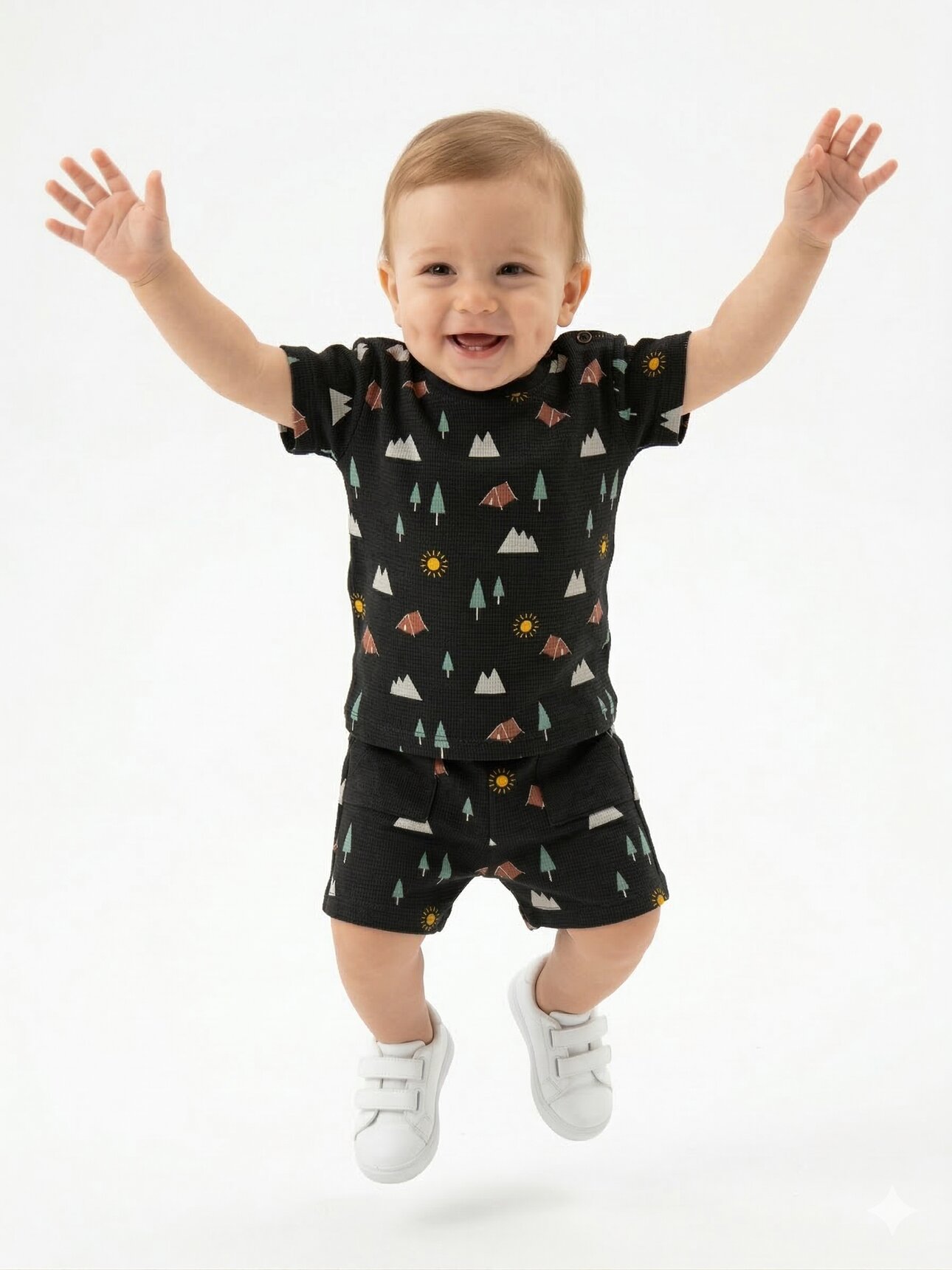 Organik Pamuk Doğa Temalı Erkek Bebek 2li Takım