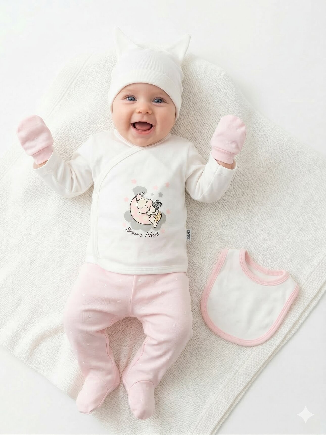 Pamuklu Sevimli Kız Bebek 5li Hastane Çıkışı