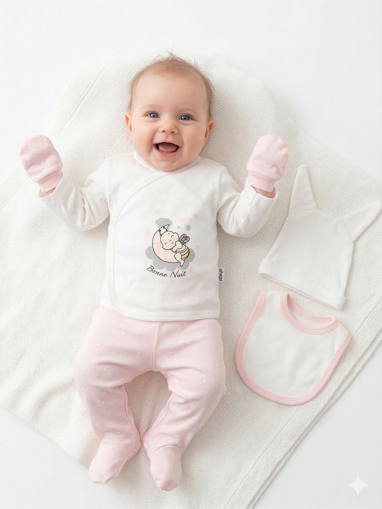 Pamuklu Sevimli Kız Bebek 5li Hastane Çıkışı