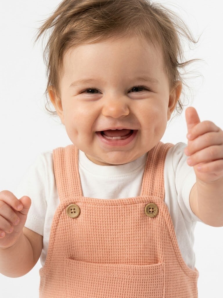 Pamuklu Organik Waffle Kumaş Cep Detaylı Kız Bebek 2li Zıbın Takım