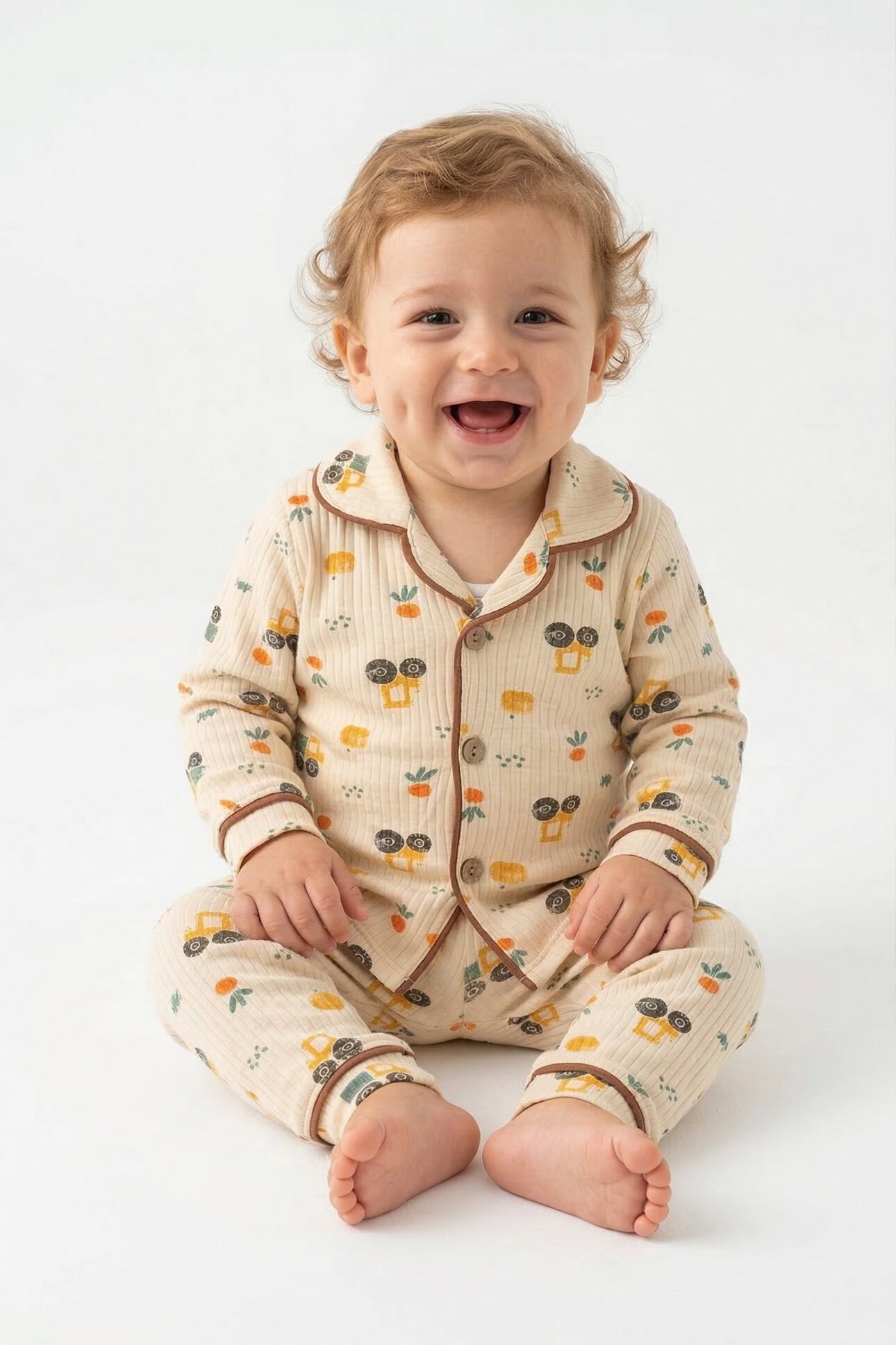 Pamuklu Araba Detaylı 2li Pijama Takımı