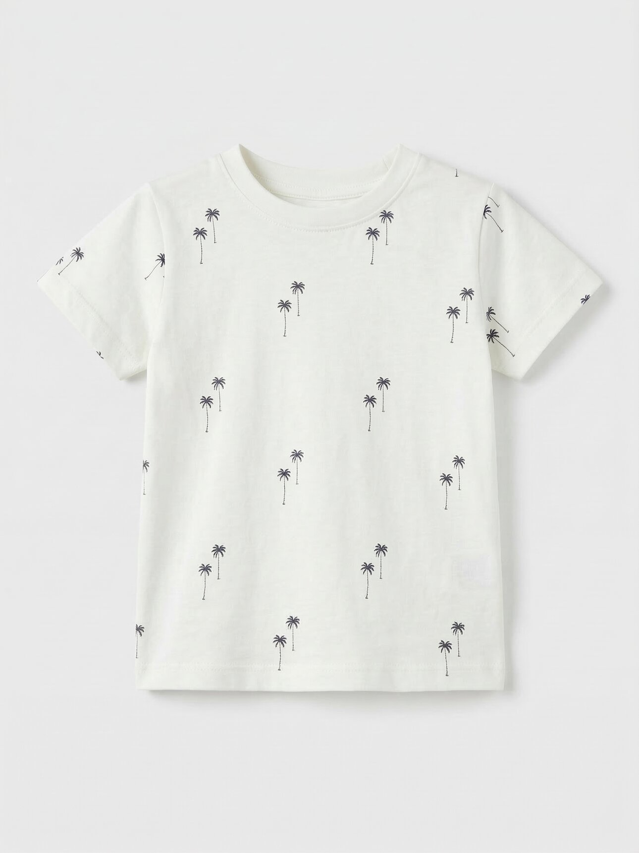 Pamuk Palmiye Desenli Erkek Bebek Tshirt