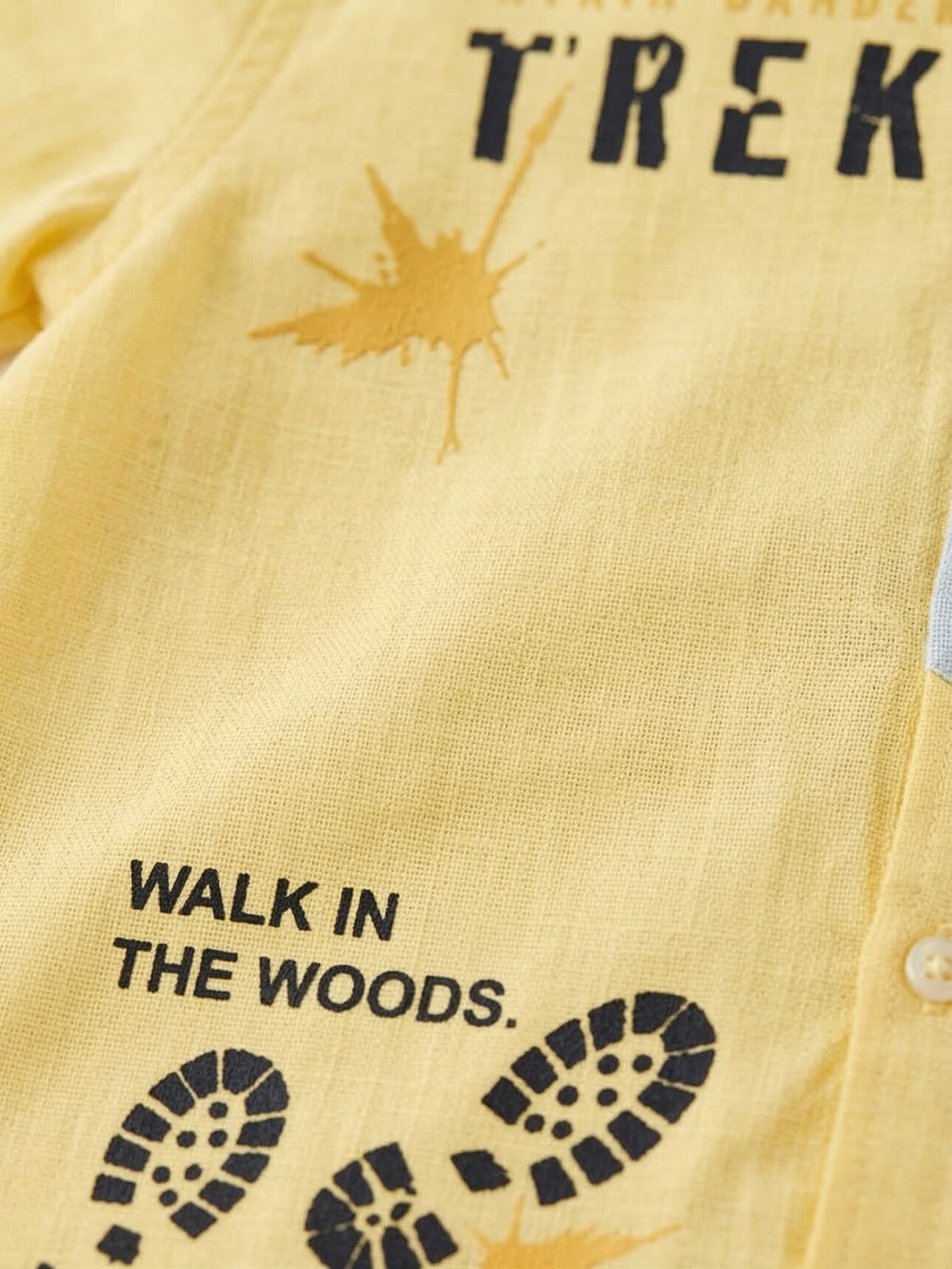 Yazlık Pamuklu TREK Baskılı Kısa Kollu Erkek Çocuk Gömlek