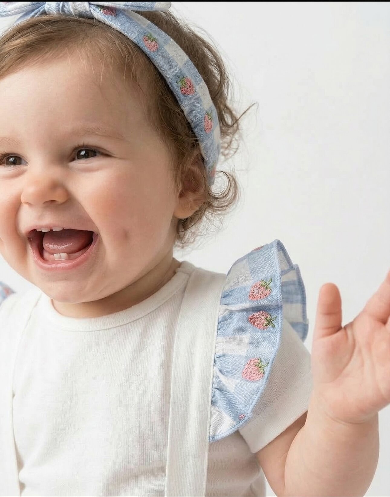 Yazlık Pamuklu Çilek Desenli Kız Bebek 3lu Takım