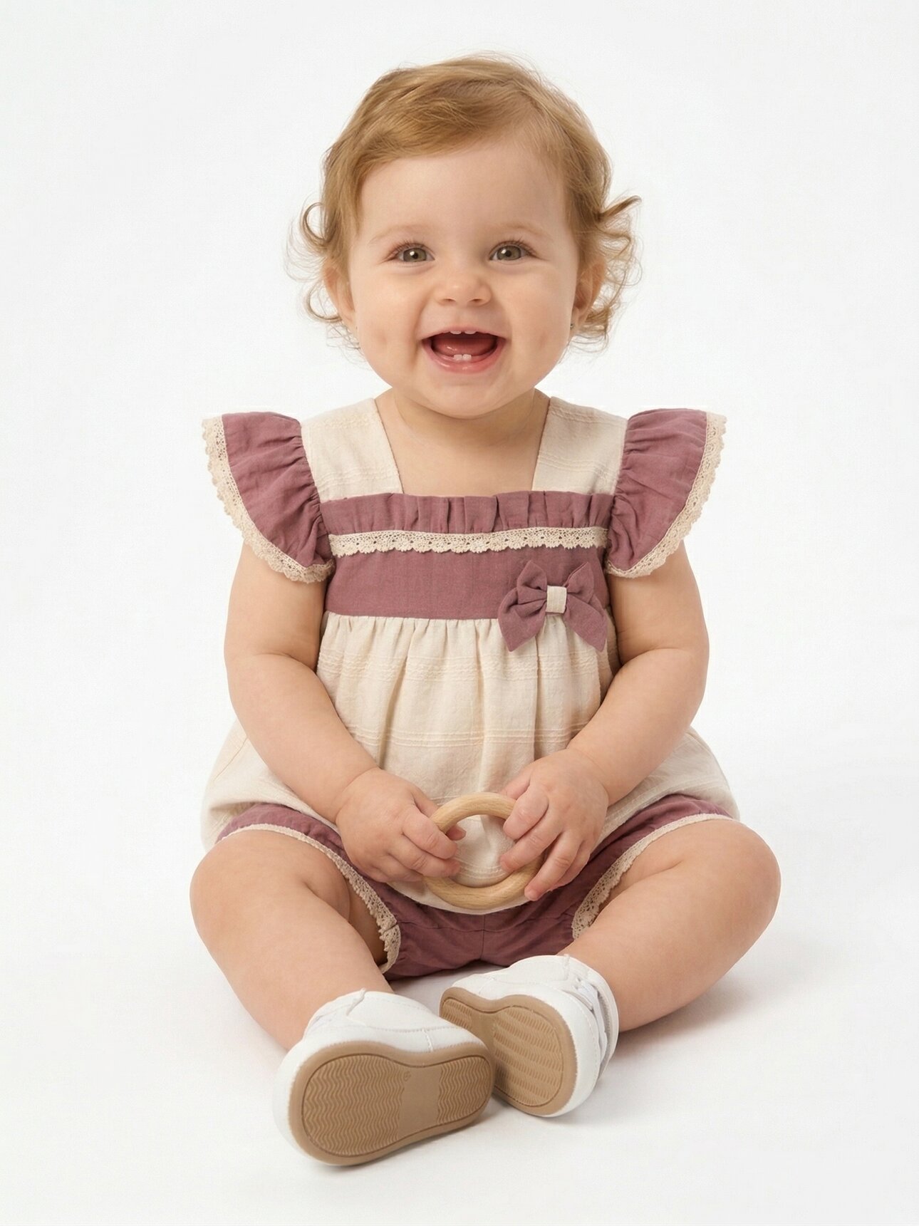 Pamuk Dantel Detaylı Kız Bebek 2li Takım