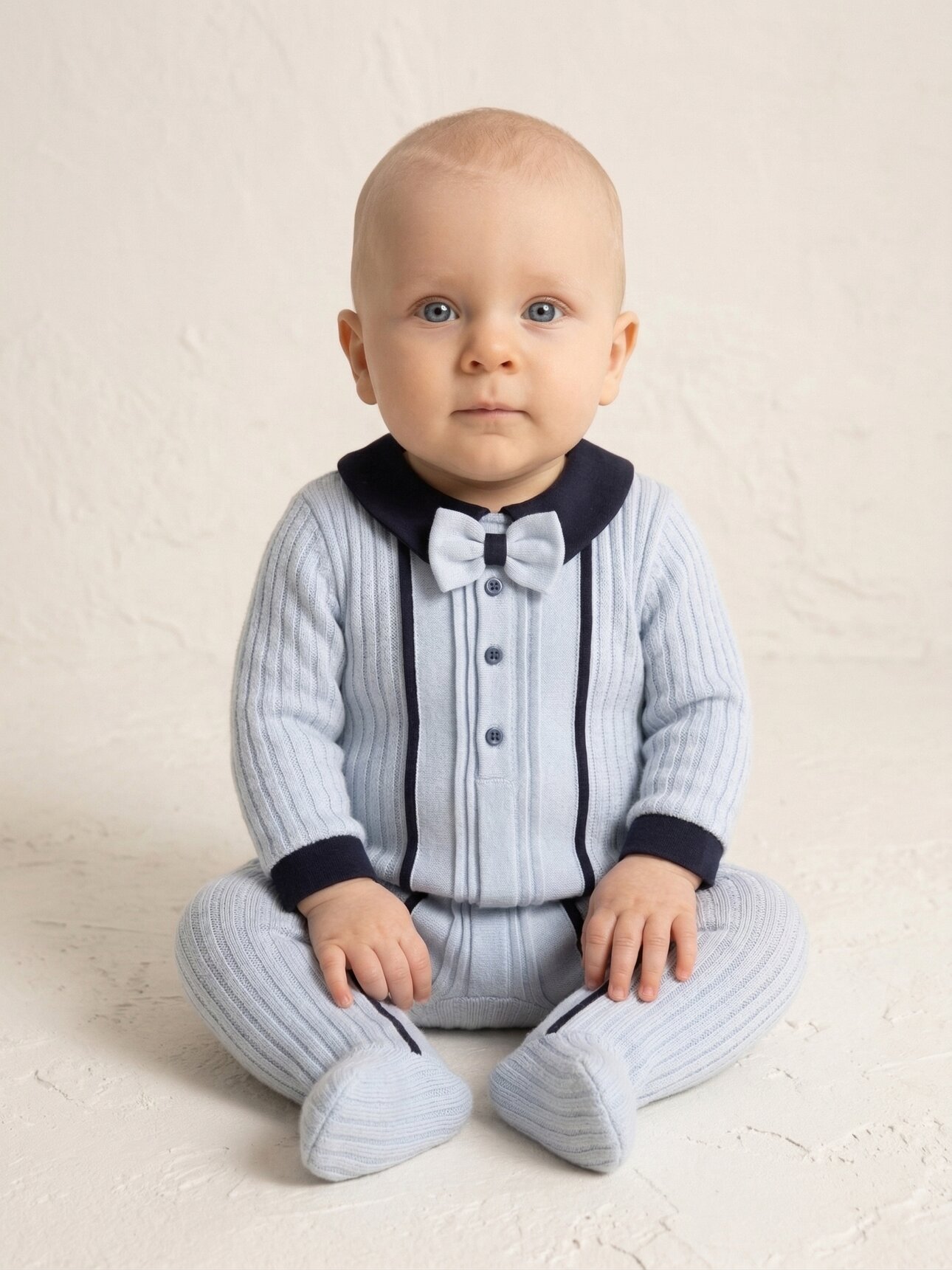 Pamuklu Papyon Detaylı Özel Koleksiyon Erkek Bebek Tulum