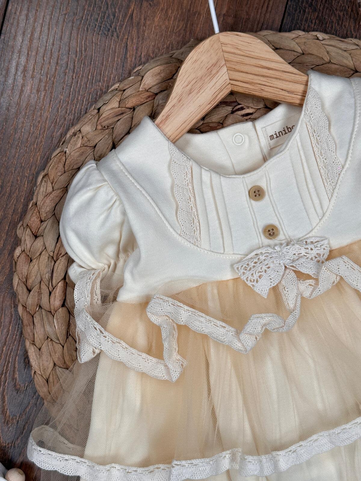 Organik Dantel Detaylı Kız Bebek 2li Takım