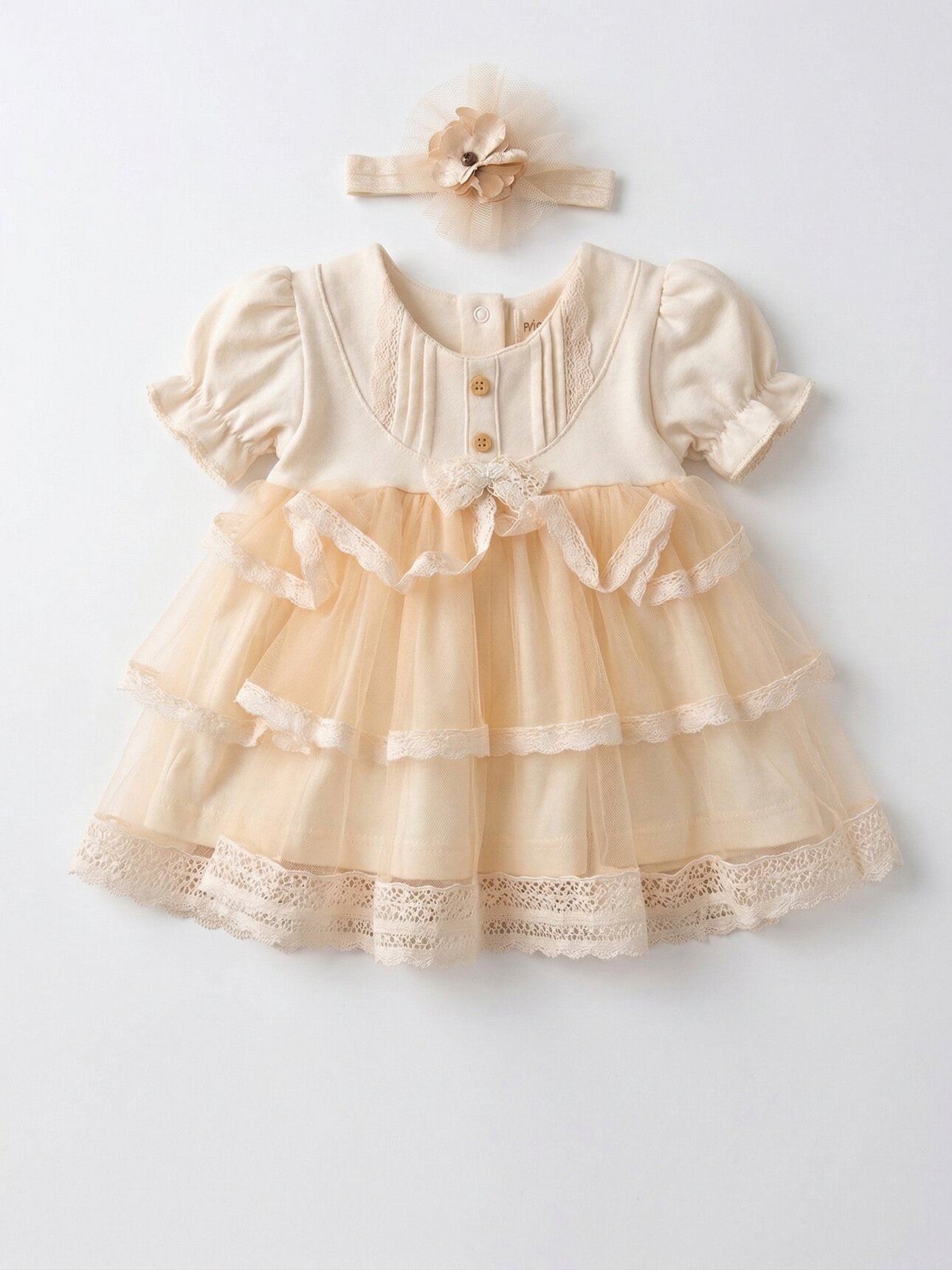 Organik Dantel Detaylı Kız Bebek 2li Takım