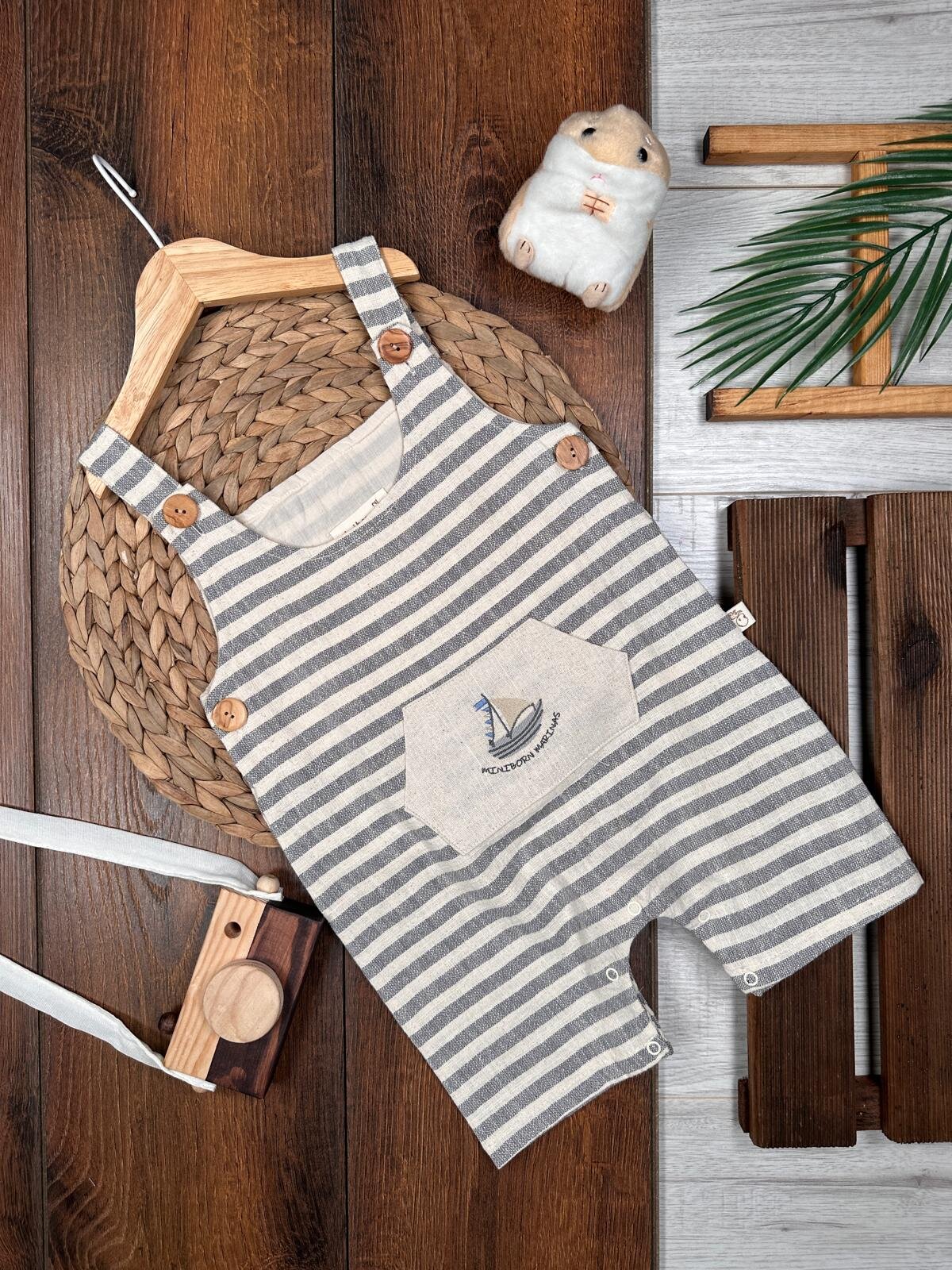 Organik Çizgili Macera Erkek Bebek 2li Takım