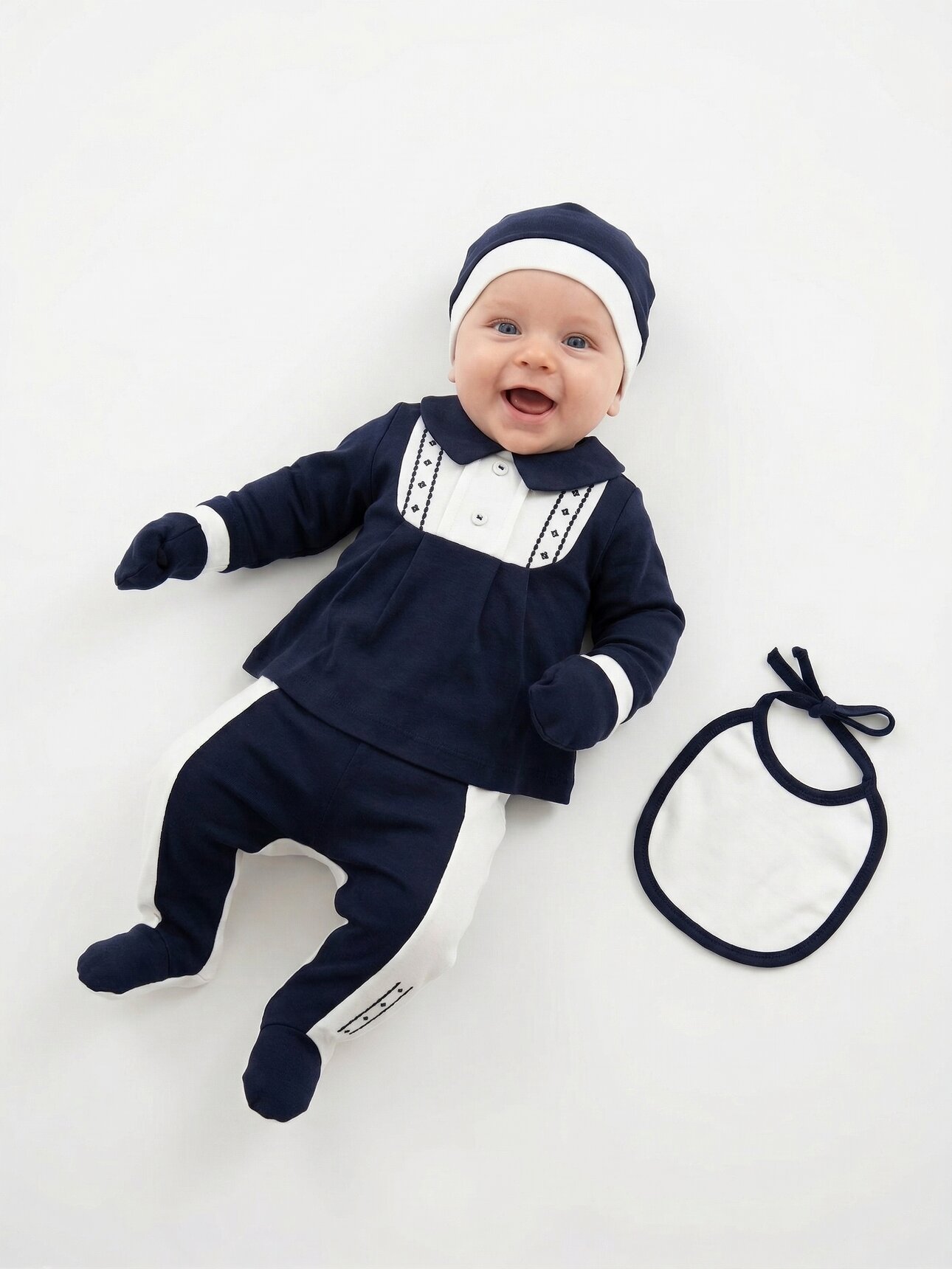 Pamuklu Bebe Yaka Sırtı Boydan Çıtçıtlı Kız Bebek 5li Hastane Çıkışı