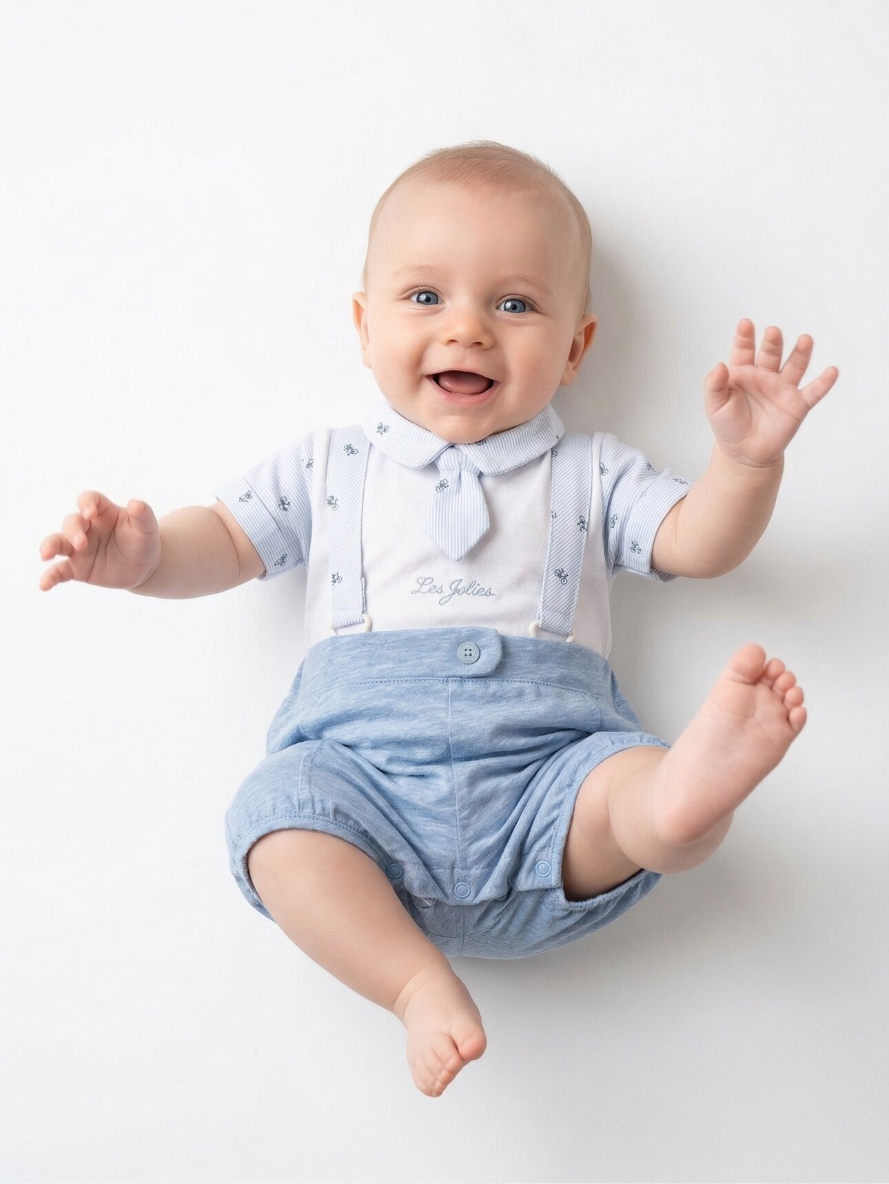 Yazlık Organik Yenidoğan Omuzdan Çıtçıtlı Salopet %100 Pamuk Erkek Bebek Takım