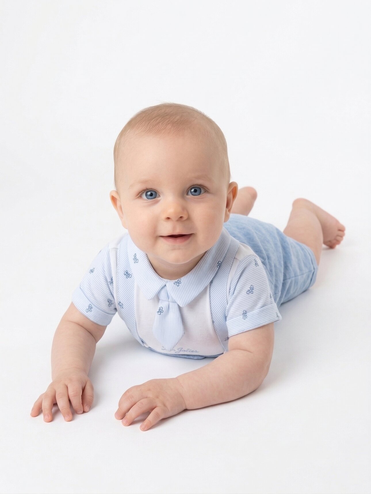 Yazlık Organik Yenidoğan Omuzdan Çıtçıtlı Salopet %100 Pamuk Erkek Bebek Şortlu Tulum