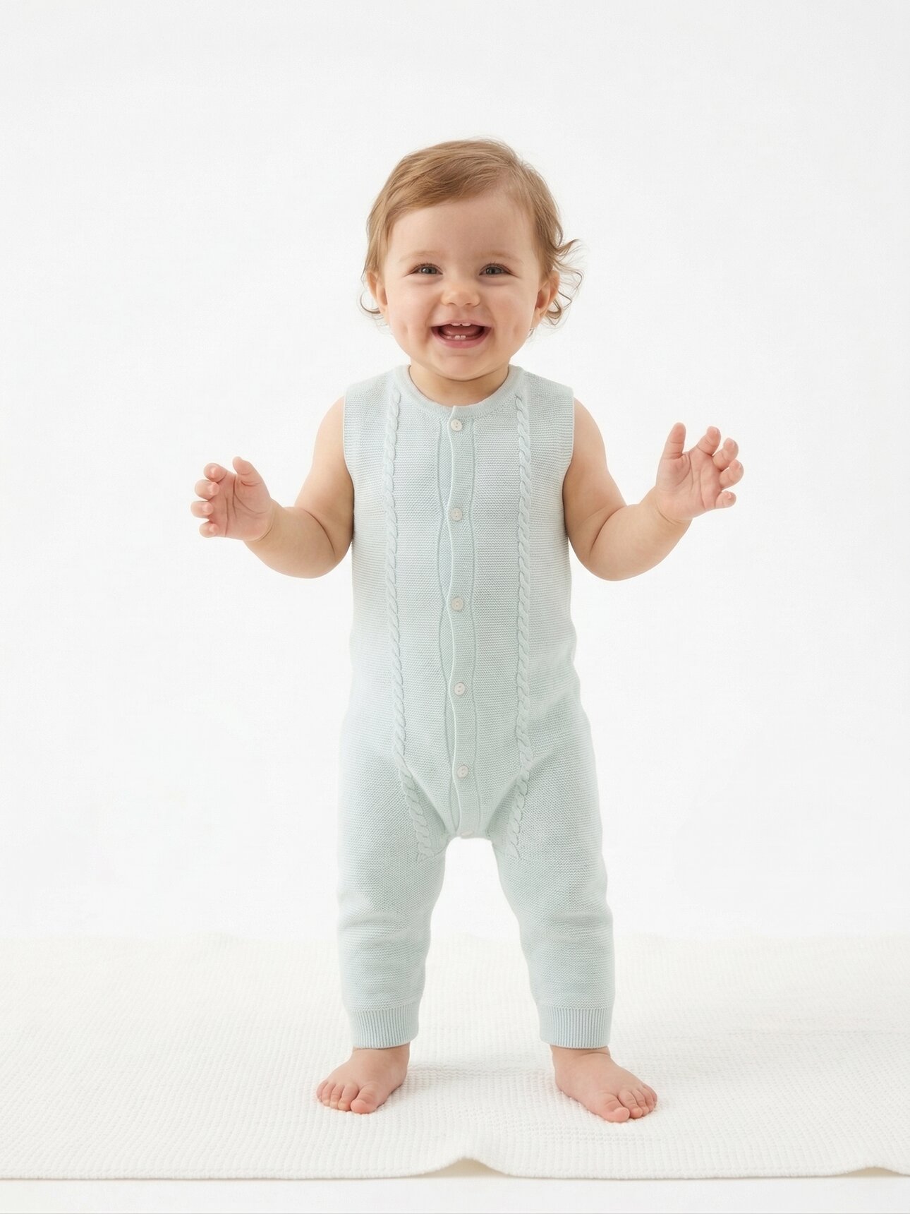 Organik Pamuklu Yazlık Triko Merserize Kız Bebek Tulum