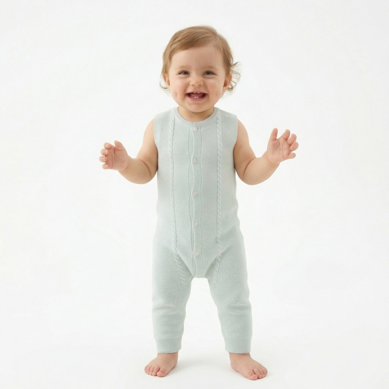 Organik Pamuklu Yazlık Triko Merserize Kız Bebek Tulum