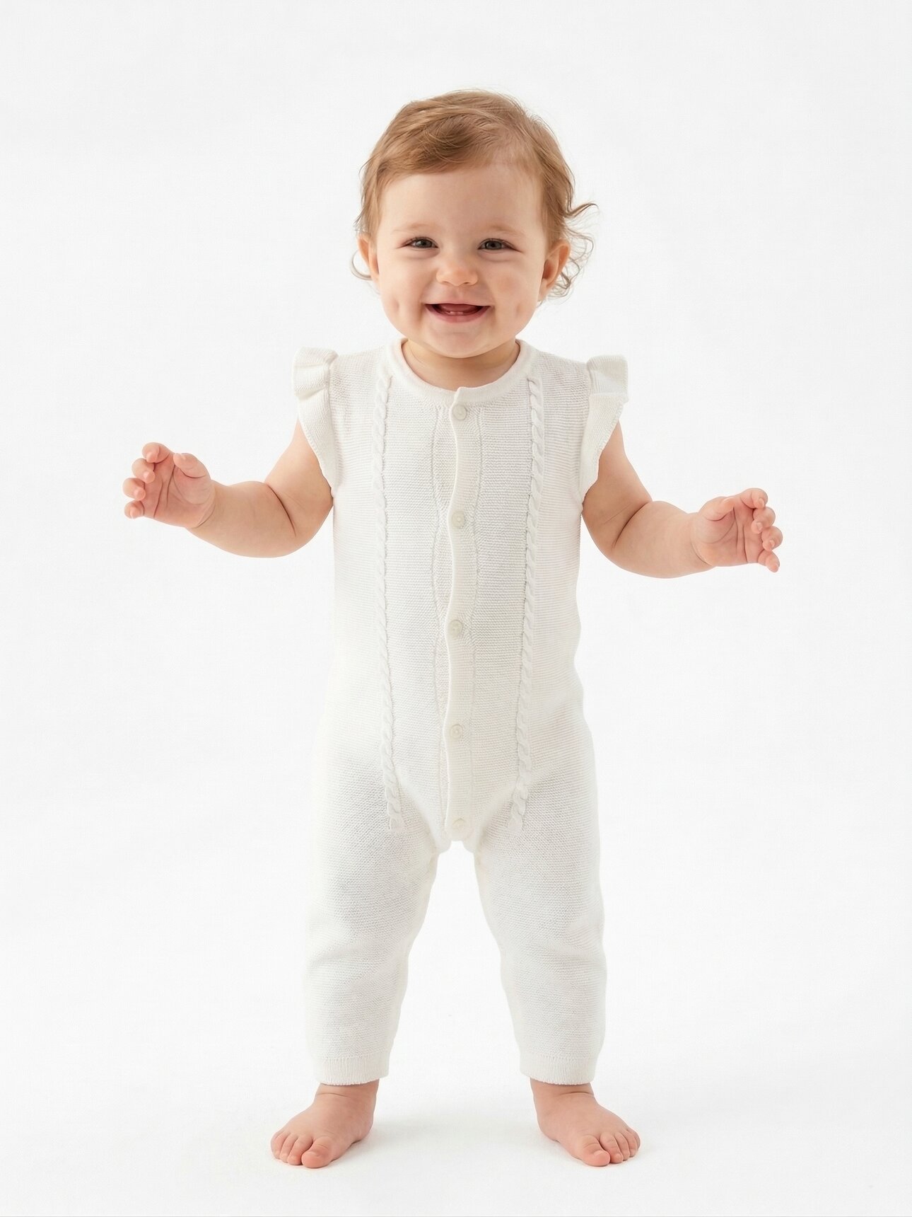 Organik Pamuklu Yazlık Triko Merserize Kız Bebek Tulum