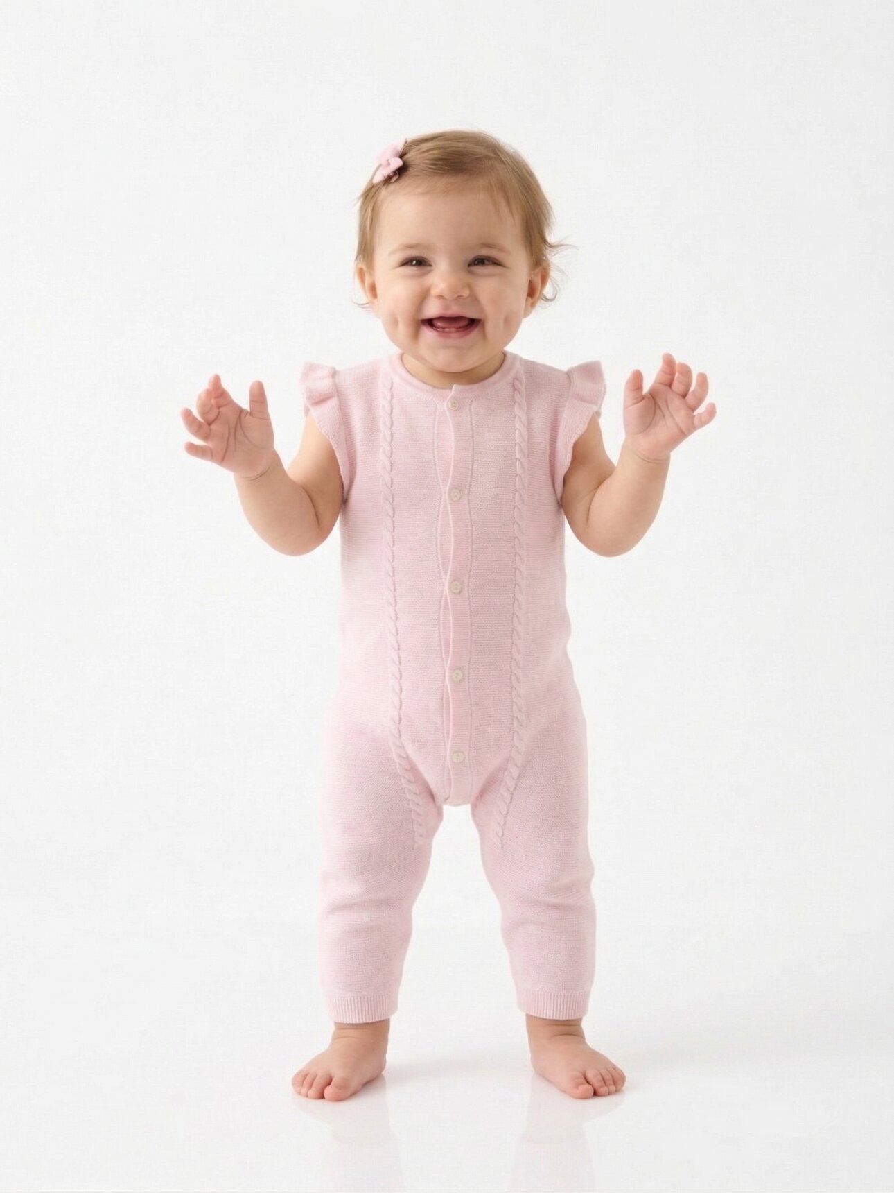 Organik Pamuklu Yazlık Triko Merserize Kız Bebek Tulum