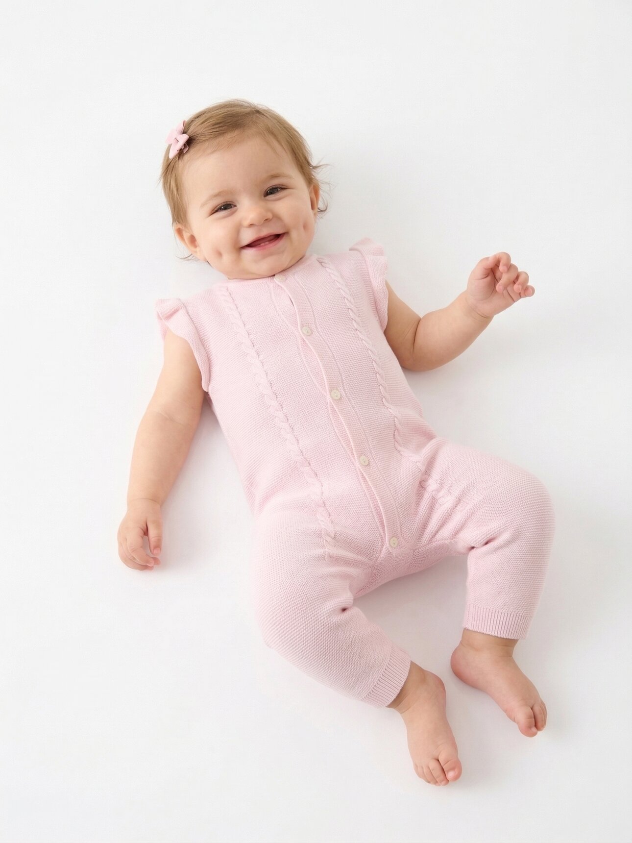 Organik Pamuklu Yazlık Triko Merserize Kız Bebek Tulum