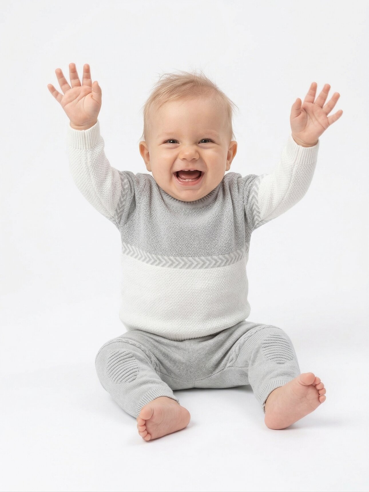 Pamuklu Triko Yama Detaylı Premium 2li Erkek Bebek Takım