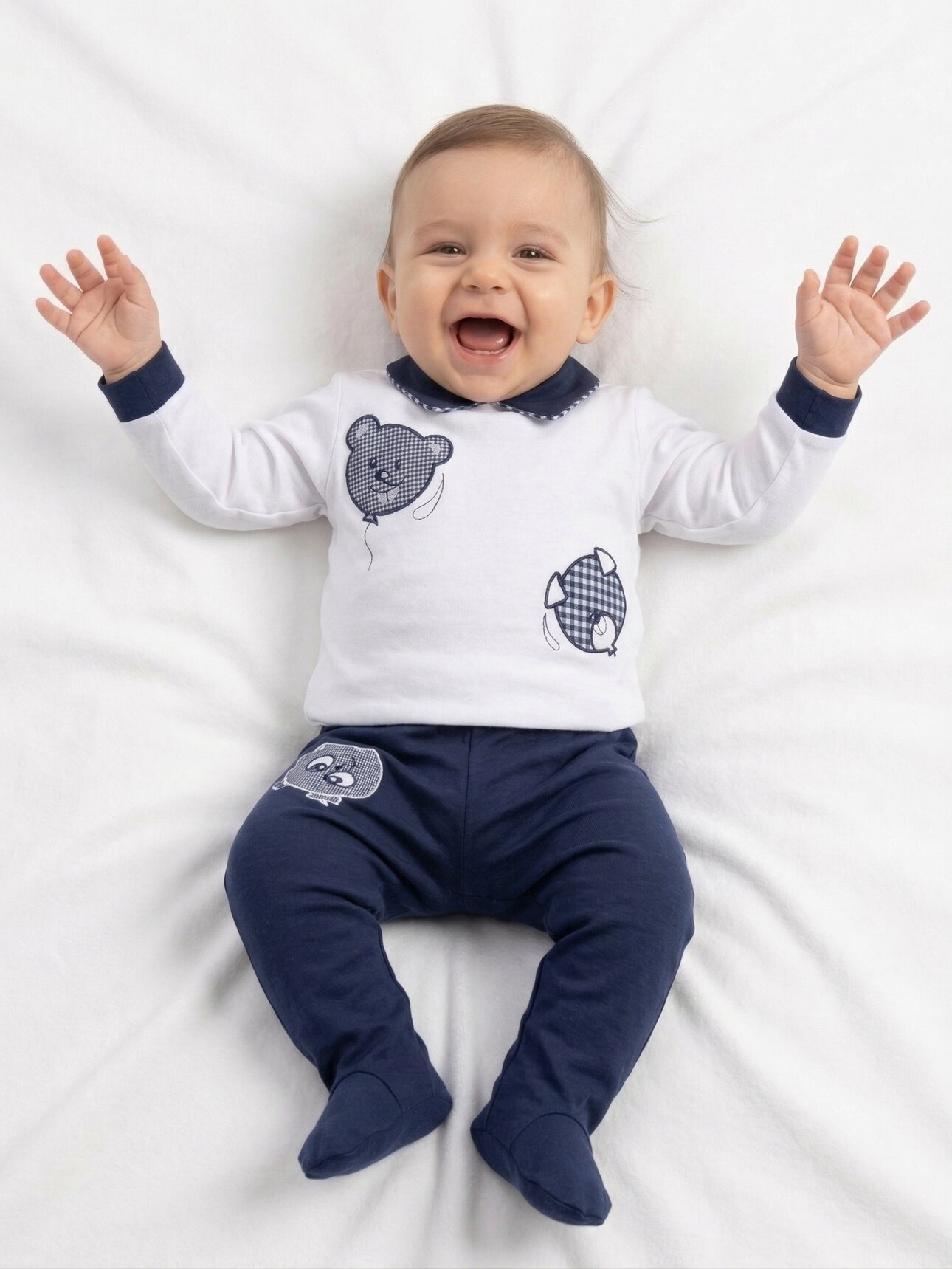 Polo Yaka Pamuklu Organik  2li Erkek Bebek Takım