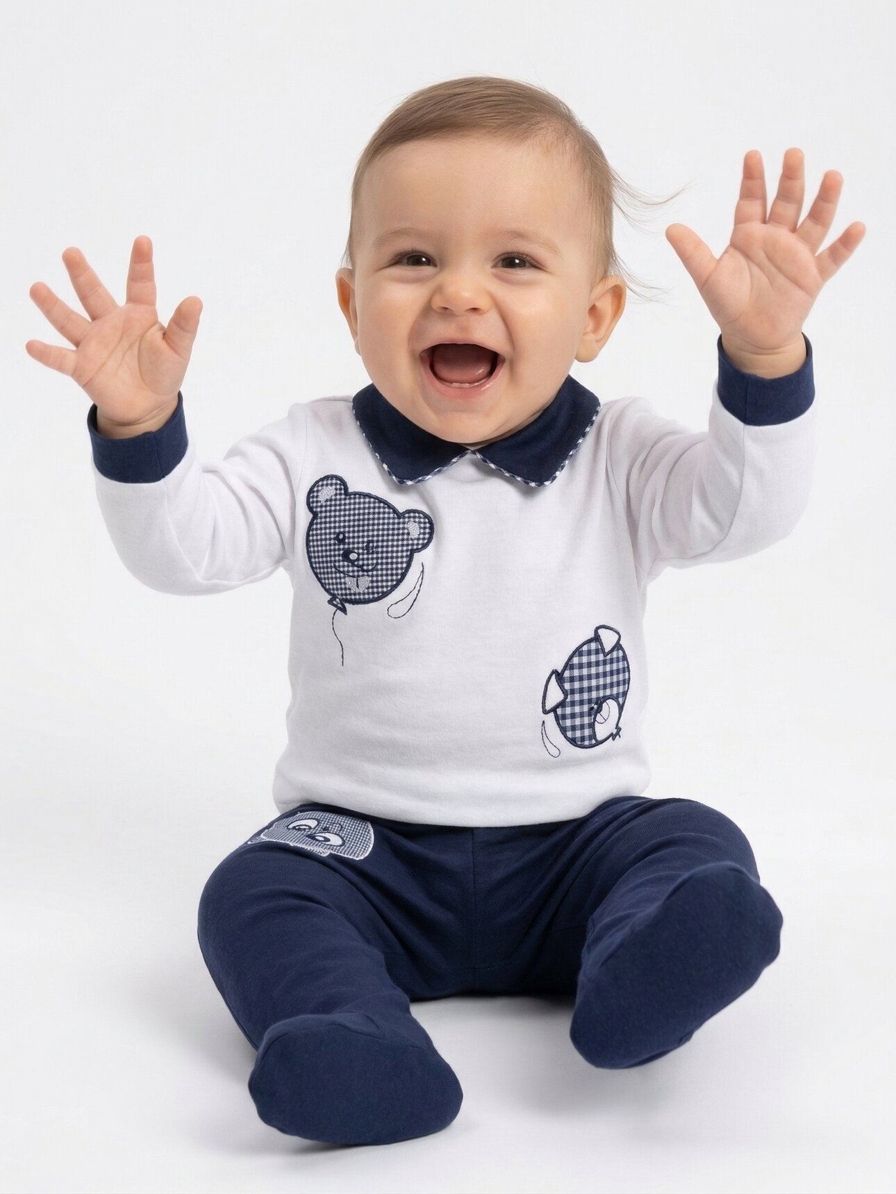 Polo Yaka Pamuklu Organik  2li Erkek Bebek Takım