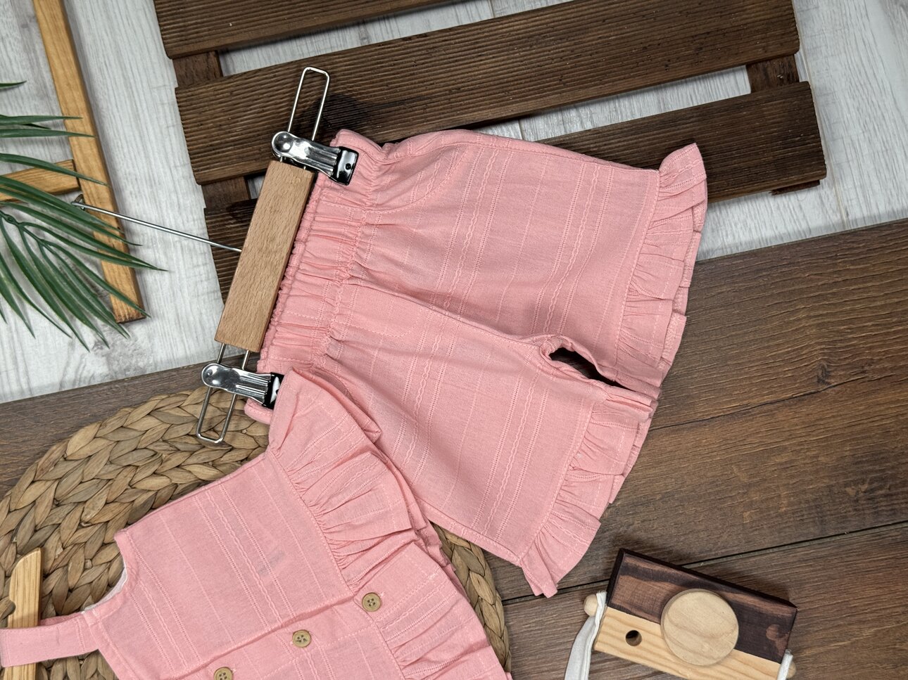 Organik Pamuklu Keten Kız Çocuk 2li Takım Kız Bebek 2li Takım