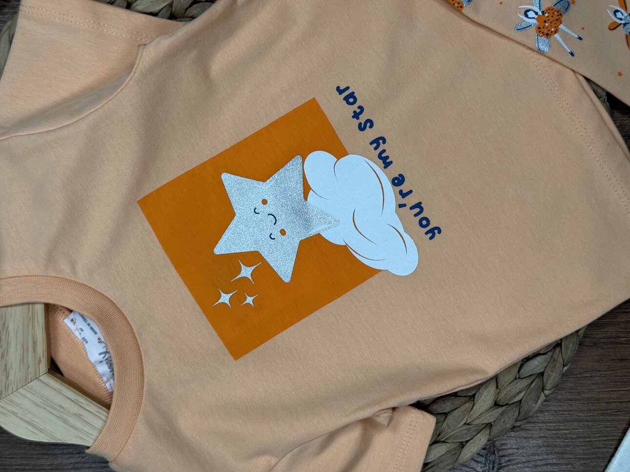 Pamuk Yıldız Desenli Kız Bebek Şortlu 2li Takım