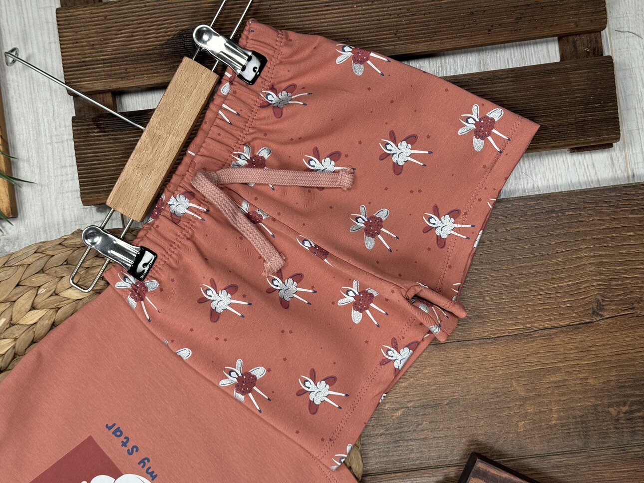 Pamuk Yıldız Desenli Kız Bebek Şortlu 2li Takım