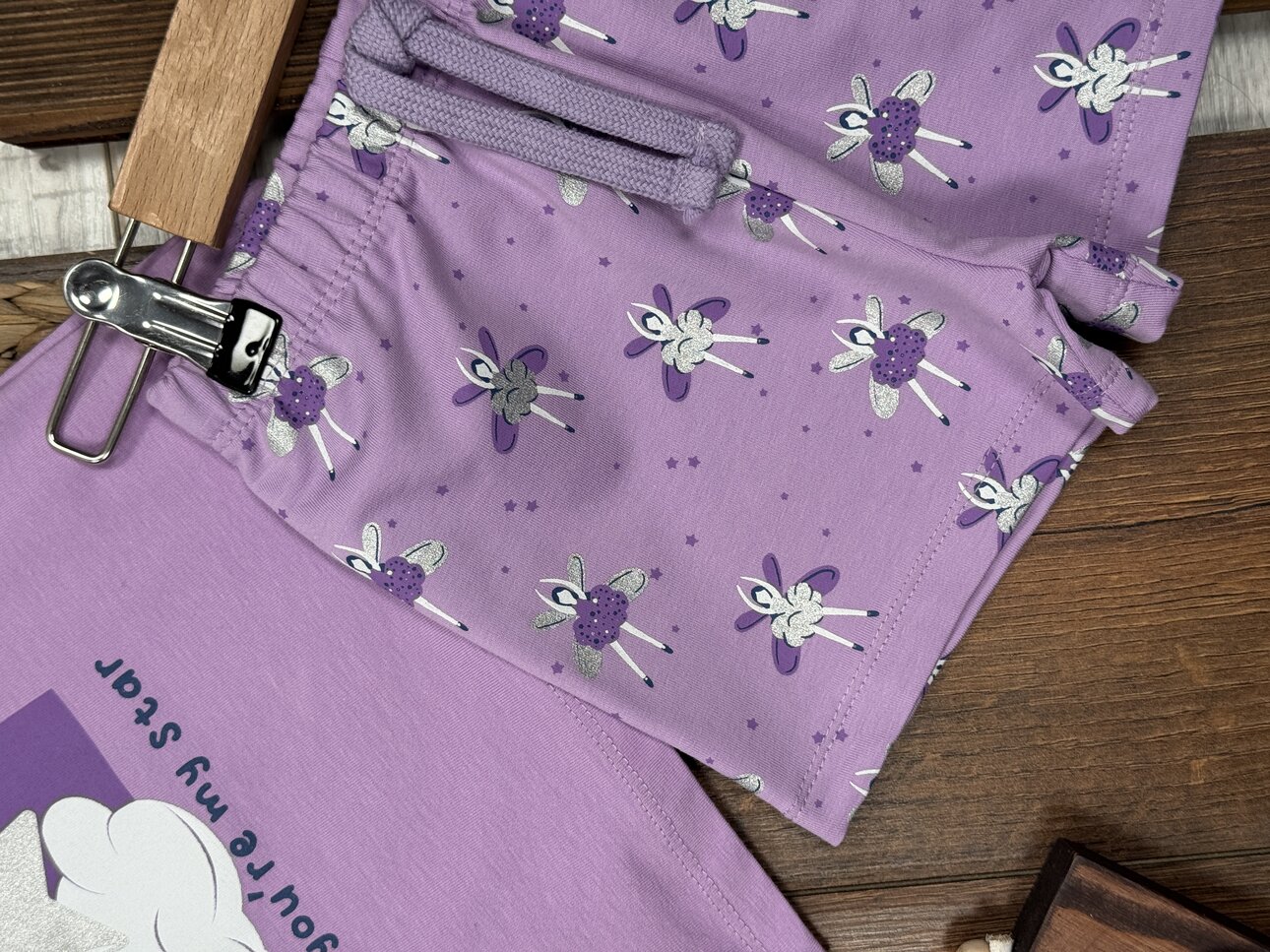 Pamuk Yıldız Desenli Kız Bebek Şortlu 2li Takım