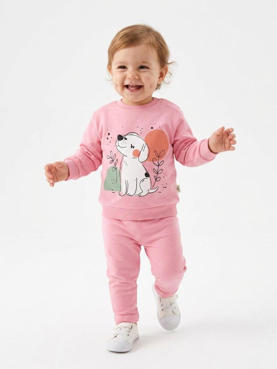 Pamuklu İspanyol Paça Kız Bebek 2li Takım