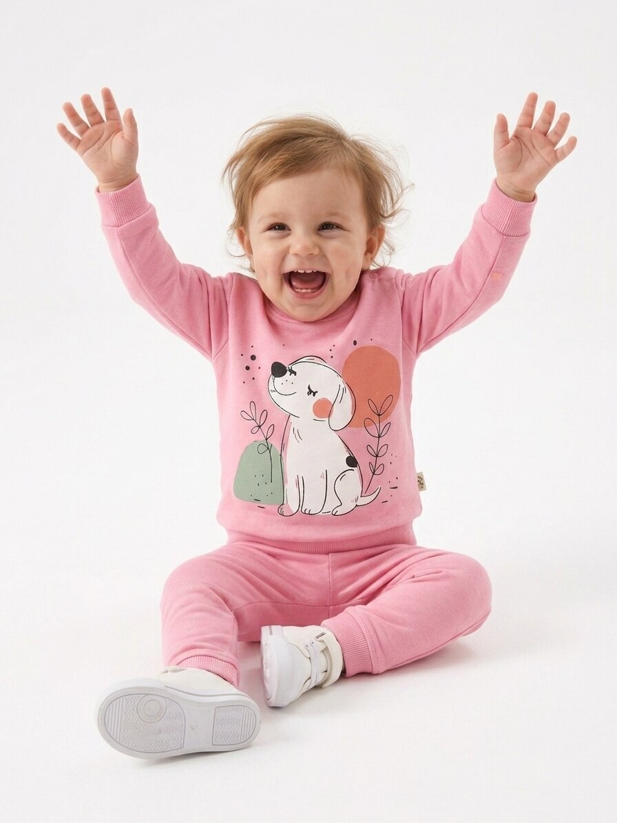 Pamuklu İspanyol Paça Kız Bebek 2li Takım