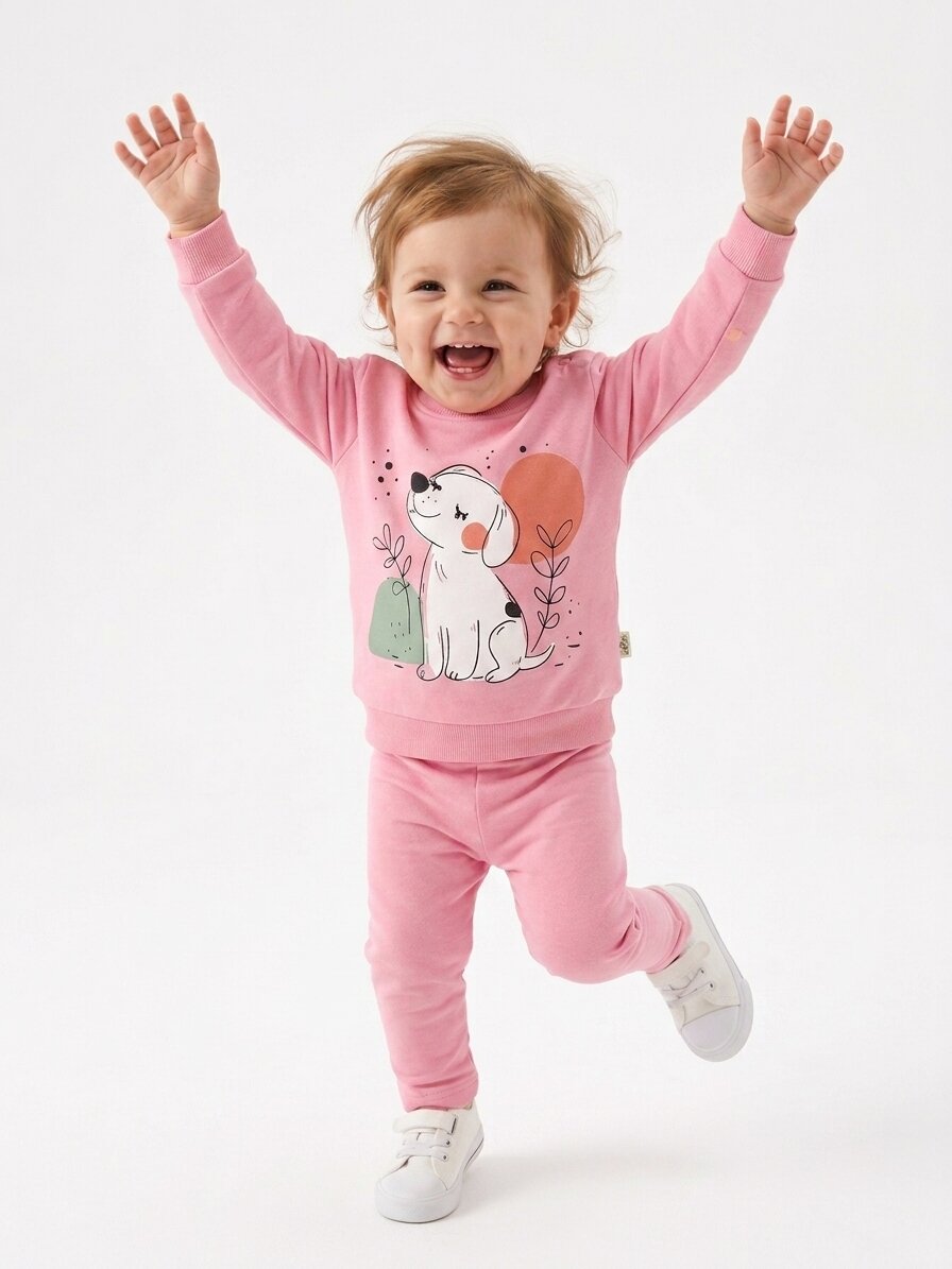 Pamuklu İspanyol Paça Kız Bebek 2li Takım