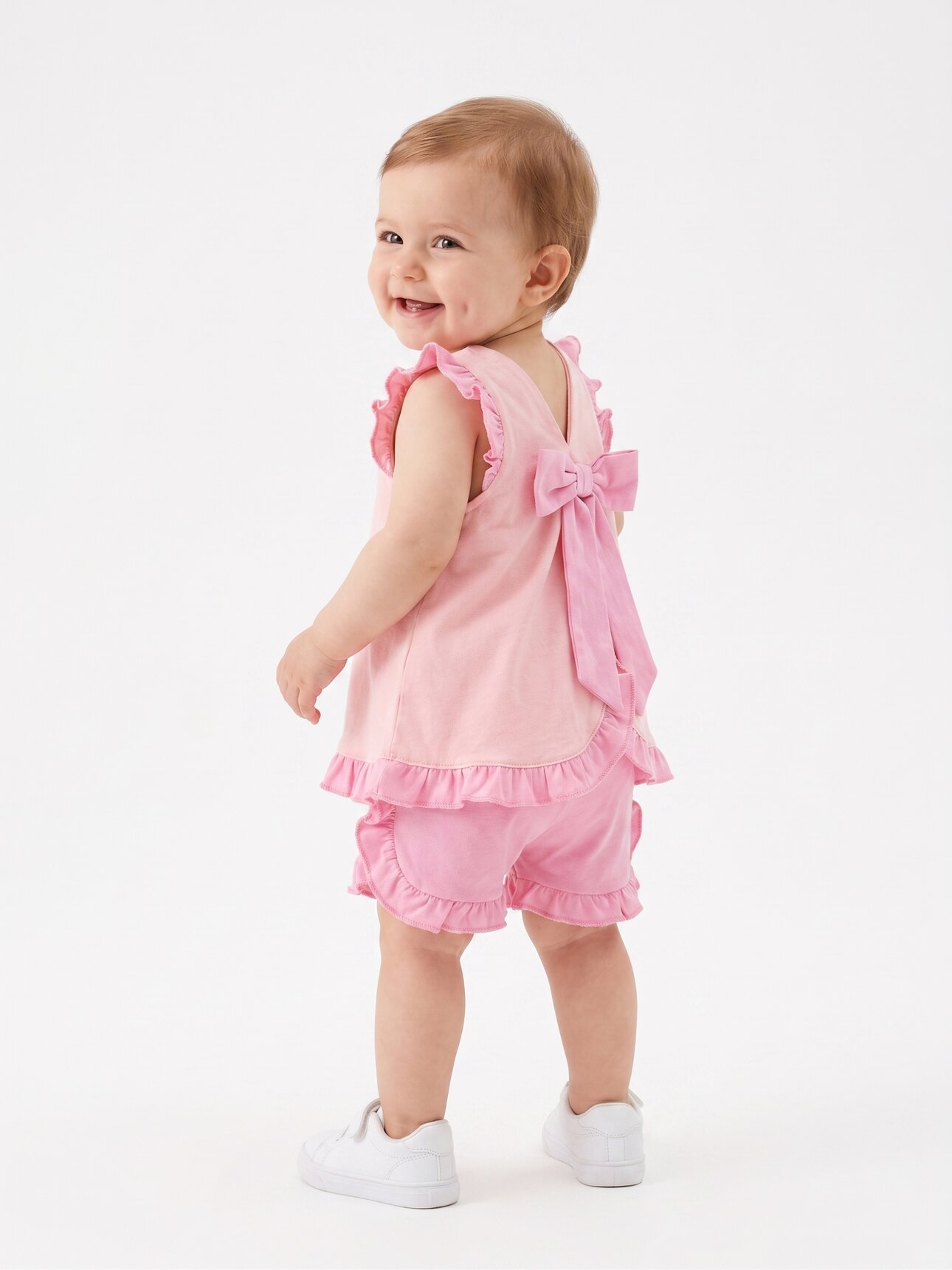 Pamuklu Kelebek Detaylı Kız Bebek 2li Takım