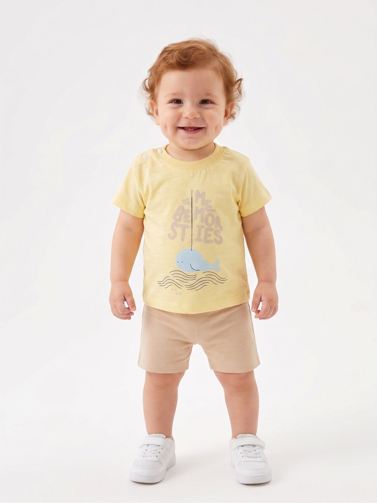 Pamuklu Balina Detaylı 2li  Erkek Bebek Takım