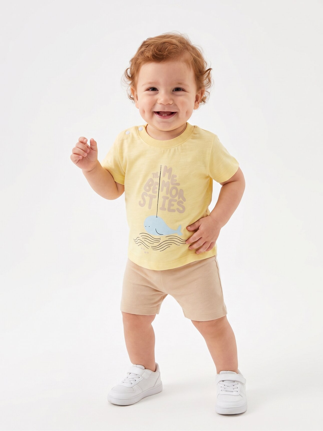 Pamuklu Balina Detaylı 2li  Erkek Bebek Takım