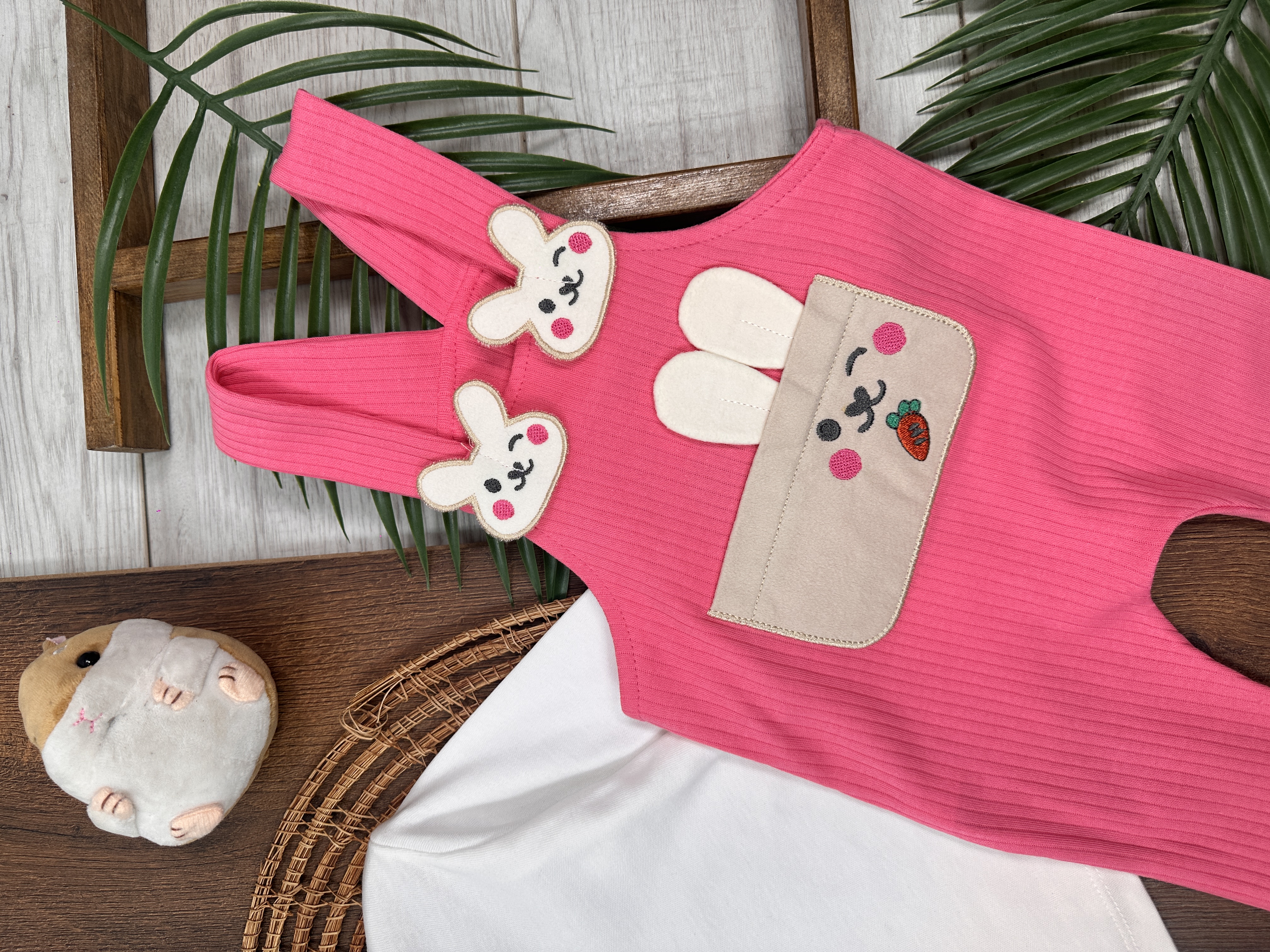 PEMBE KIZ ÇOCUK RAPORLU İNTERLOK KUMAŞ PAMUKLU 2 PARÇA BADİLİ KIZ BEBEK ÇOCUK TULUM